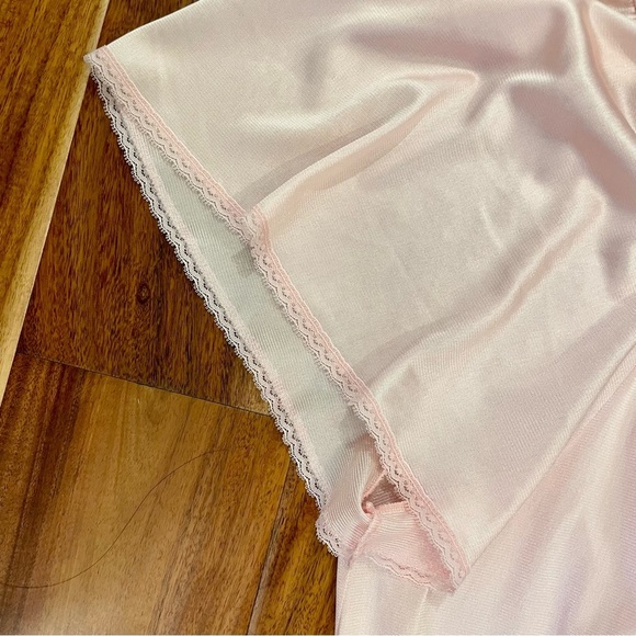 Vanity Fair Vintage Women’s Silk Nightgown Pink Embroidered Lace Trim Size Large - Picture 6 of 14